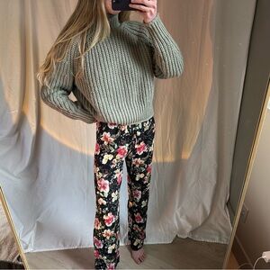 Zara Women Floral Flowy Pants Size Medium